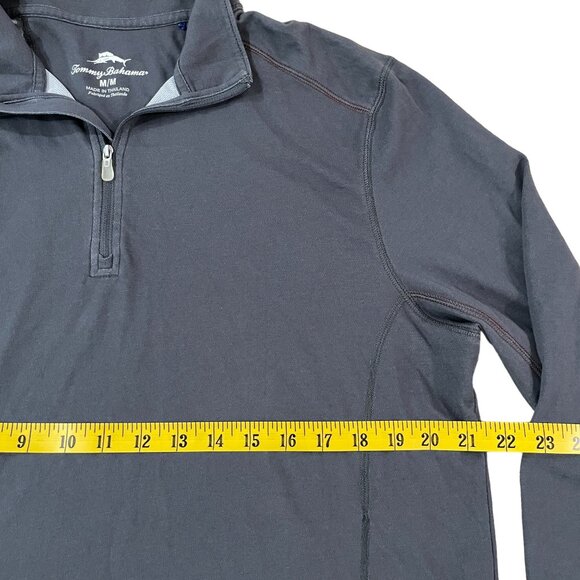 Tommy Bahama 1/4 Zip Pullover Men's Size Medium Gray Travel Vacation Golf Shirt - Picture 3 of 5